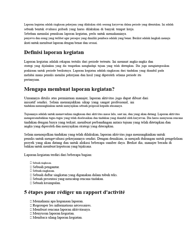 Cara Menyusun Laporan Kegiatan PDF Cara Menyusun Laporan Kegiatan PDF