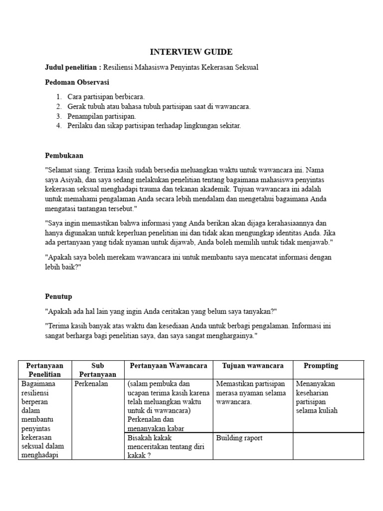 Ternyata Ini 5 Rahasia Cara Membuat Interview Guide Skripsi yang Disukai Dosen Pembimbing Ternyata Ini 5 Rahasia Cara Membuat Interview Guide Skripsi yang Disukai Dosen Pembimbing
