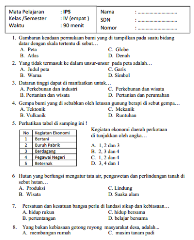 Membangun Pemahaman Sejarah dan Lingkungan Kumpulan Soal IPS Kelas 4 Membangun Pemahaman Sejarah dan Lingkungan Kumpulan Soal IPS Kelas 4