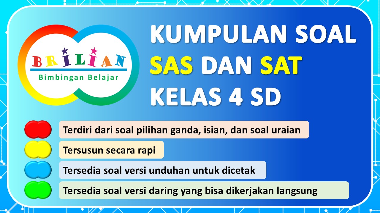 Soal SAS Pendidikan Pancasila Kelas 4 SD dan Kunci Jawaban Bimbel Brilian Soal SAS Pendidikan Pancasila Kelas 4 SD dan Kunci Jawaban Bimbel Brilian