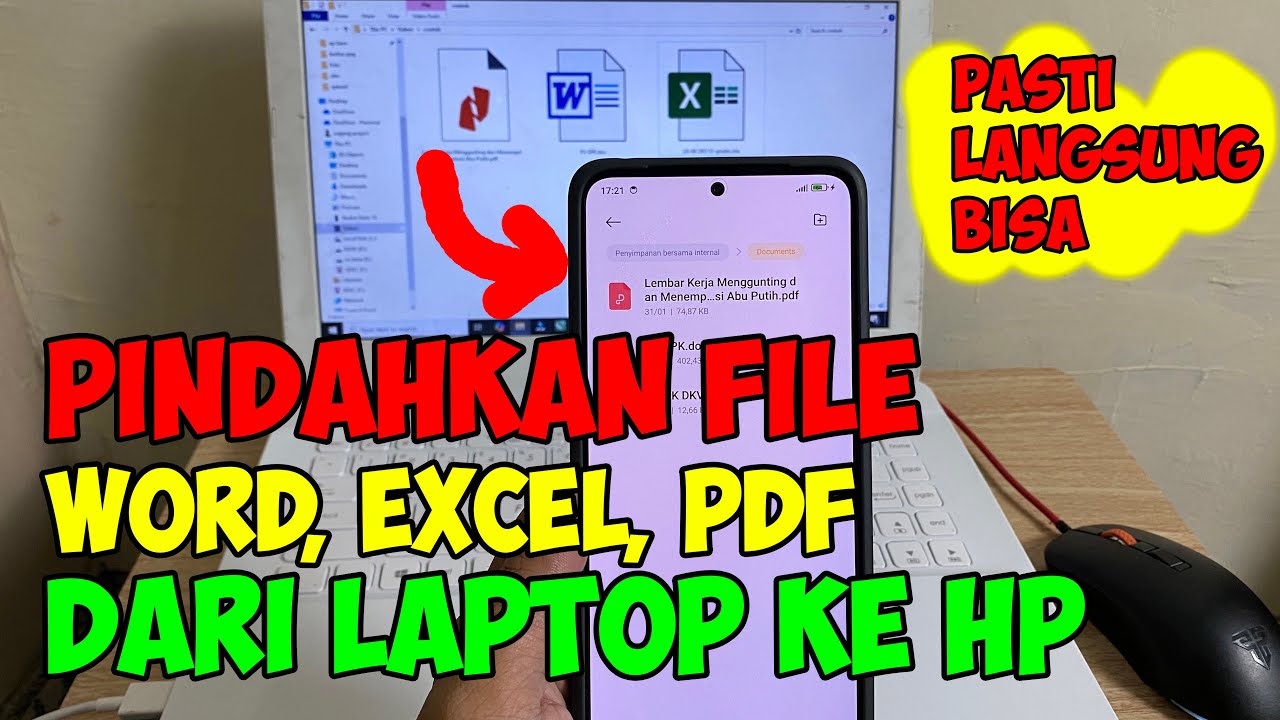 cara memindahkan file word excel pdf dari laptop ke hp - YouTube