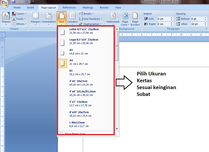Cara Mengatur Ukuran Kertas Pada Microsoft Word 2007 - Belajar Cara Mengatur Ukuran Kertas Pada Microsoft Word 2007 - Belajar