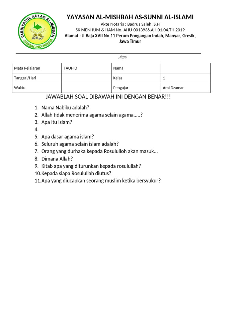 7 Kumpulan Soal Aqidah Kelas 1 Semester 2 Hidup Bersih yang Wajib Diketahui Siswa 7 Kumpulan Soal Aqidah Kelas 1 Semester 2 Hidup Bersih yang Wajib Diketahui Siswa