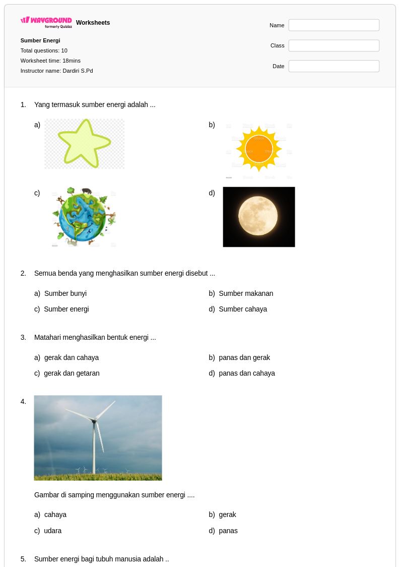 Ternyata Begini Jawaban Benar Soal Tentang Sumber Energi Kelas 3 yang Jarang Diketahui